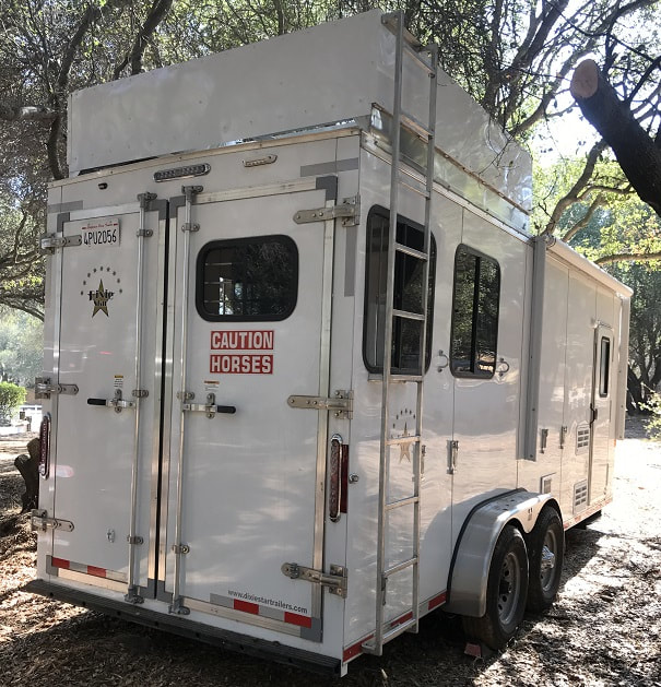 Closed horse trailer after finished detail done by ABC Mobile Detail, CA