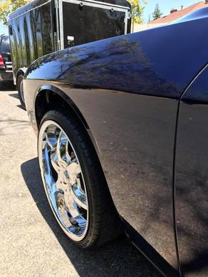 After clay bar treatment for this Blue Challenger detailed by ABC Mobile Detail, CA