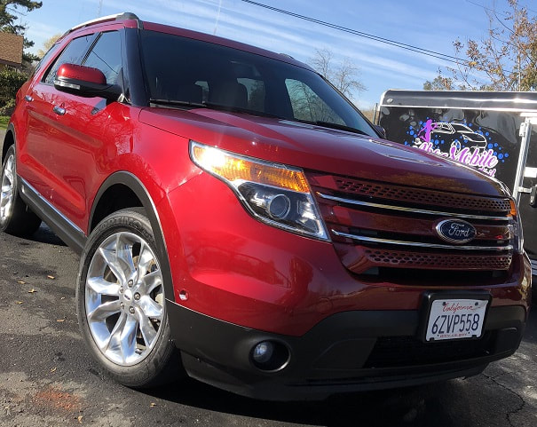 Red Ford Explorer detail done by ABC Mobile Detail, CA