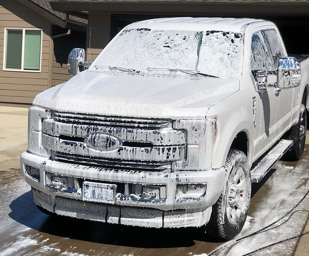 Full size Ford Truck during wash and detail by ABC Mobile Detail