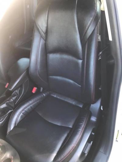 Drivers seat in Mazda that was skunked and detailed by ABC Mobile Detail Granite Bay, CA 
