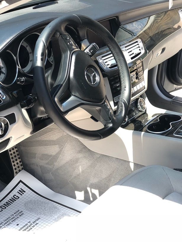 Interior detail for this Mercedes sedan by ABC Mobile Detail