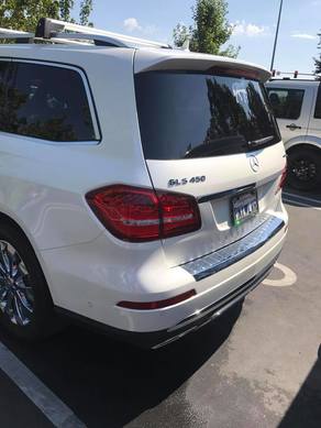 Rear closeup of Mercedes GLS450 detail by ABC Mobile Detail, CA