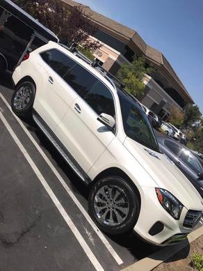 Passenger side view of Mercedes GLS450 post detail by ABC Mobile Detail, Granite Bay, CA