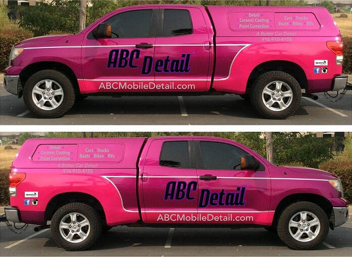 Both sides of truck for ABC Mobile Detail, Granite Bay, CA